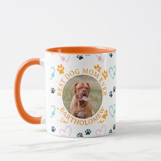 Personalized BEST DOG MOM EVER Mastif Photo Mok (Links)