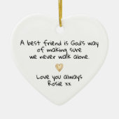 Personalized Best Friend Gold Heart Keepsake Keramisch Ornament (Voorkant)