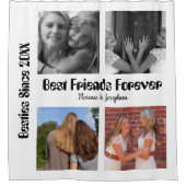 Personalized Best friends forever 4 foto collage Douchegordijn (Voorkant)