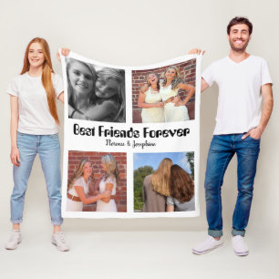 Personalized Best friends forever 4 foto collage Fleece Deken