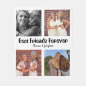 Personalized Best friends forever 4 foto collage Fleece Deken (Voorkant)
