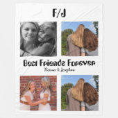 Personalized Best friends forever 4 foto collage Fleece Deken (Voorkant)