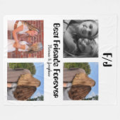 Personalized Best friends forever 4 foto collage Fleece Deken (Voorkant (Horizontaal))