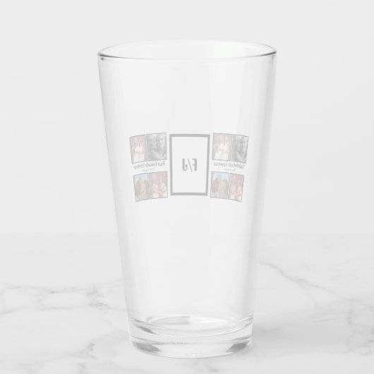 Personalized Best friends forever 4 foto collage Glas (Achterkant)