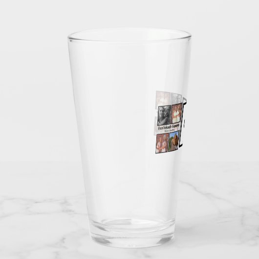 Personalized Best friends forever 4 foto collage Glas (Rechts)