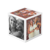 Personalized Best friends forever 4 foto collage Kubus (Achter hoekig)
