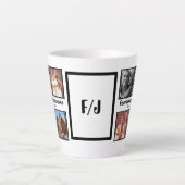 Personalized Best friends forever 4 foto collage Latte Mok (Voorkant)