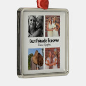 Personalized Best friends forever 4 foto collage Metalen Ornament (Rechts)