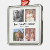 Personalized Best friends forever 4 foto collage Metalen Ornament (Links)