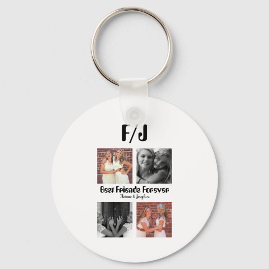 Personalized Best friends forever 4 foto collage Sleutelhanger (Voorkant)