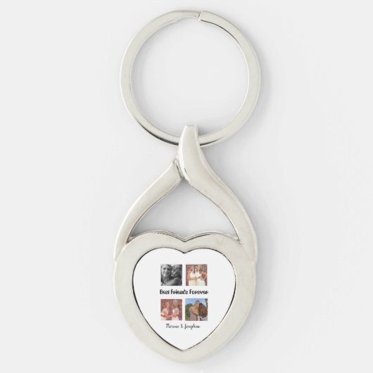 Personalized Best friends forever 4 foto collage Sleutelhanger (Voorkant)