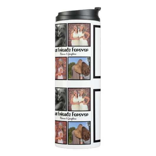 Personalized Best friends forever 4 foto collage Thermosbeker (Gedraaid links)