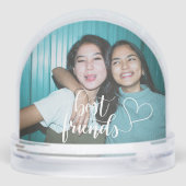 Personalized Best Friends Modern Script Photo Sneeuwbol (Achterkant)