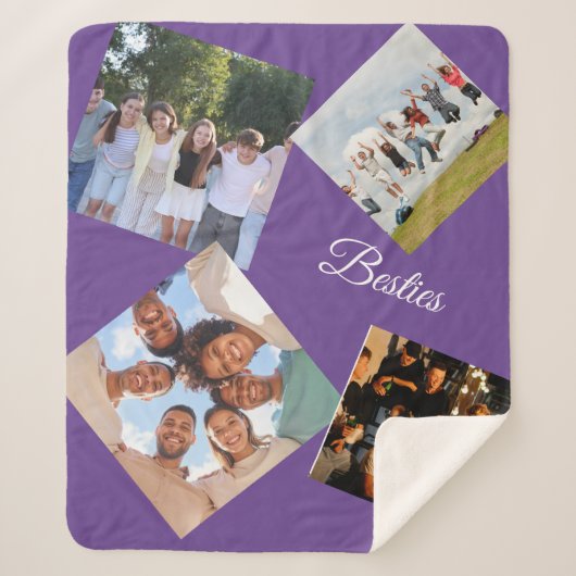 Personalized Best Friends Photo Sherpa Blanket Deken (Voorkant)