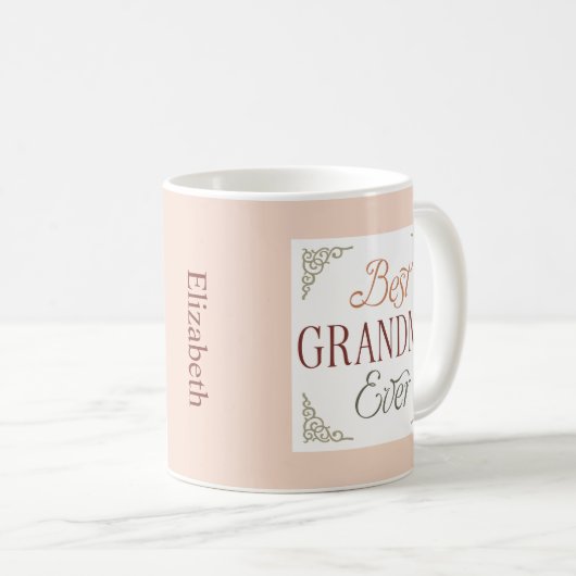 Personalized Best Grandma Ever Koffiemok (Voorkant rechts)