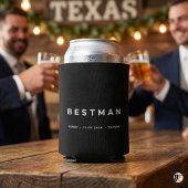 Personalized Best Man Black Custom Name, Date & L Blikjeskoeler