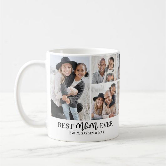 Personalized Best Mom Photo Collage Koffiemok (Links)