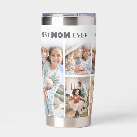 Personalized Best Mom Photo Collage Mother Geïsoleerde Drinkbeker (Voorkant)