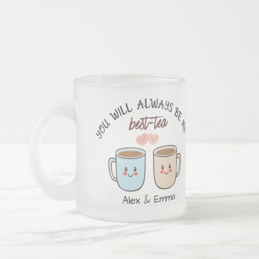 Personalized Best-Tea Couple   Matglas Koffiemok (Links)