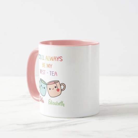 Personalized Best-Tea Mug – Best Friend Gift Mok (Voorkant links)