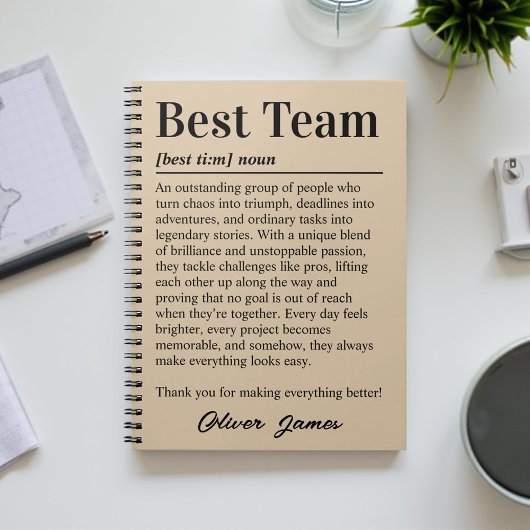 Personalized Best Team Appreciation Corporate Gift Notitieboek