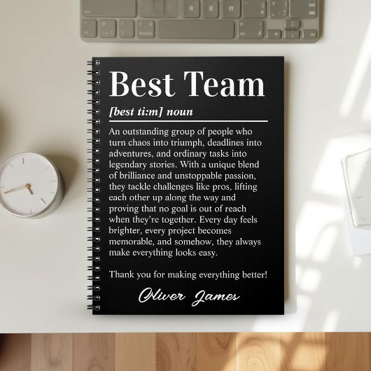 Personalized Best Team Appreciation Office Gift Notitieboek