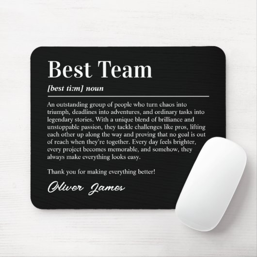 Personalized Best Team Definition Appreciation Muismat (Met muis)