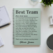 Personalized Best Team Definition Appreciation Notitieboek