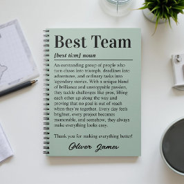 Personalized Best Team Definition Appreciation Notitieboek