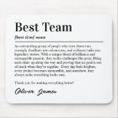 Personalized Best Team Definition Office Thank You Muismat (Voorkant)