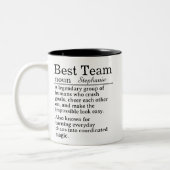 Personalized Best Team Definition Tweekleurige Koffiemok (Links)