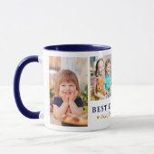 Personalized Best Uncle Ever 4 Photo Blue Gold  Mok (Links)