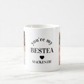 Personalized Bestea (bestie + tea) text 2 photos Koffiemok (Center)