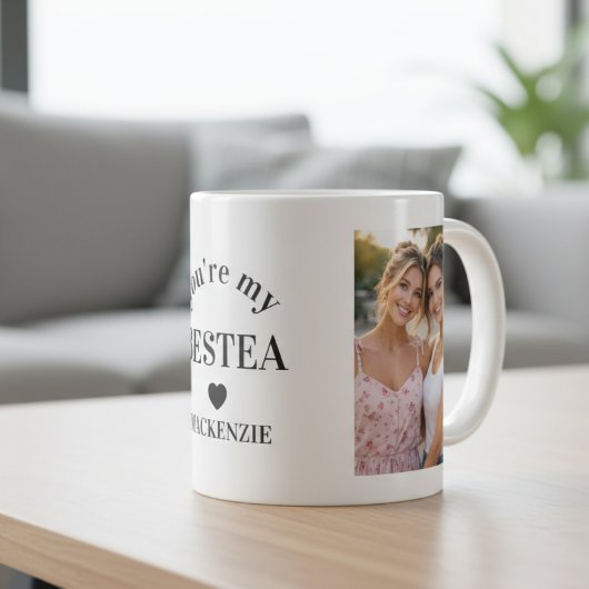 Personalized Bestea (bestie + tea) text 2 photos Koffiemok