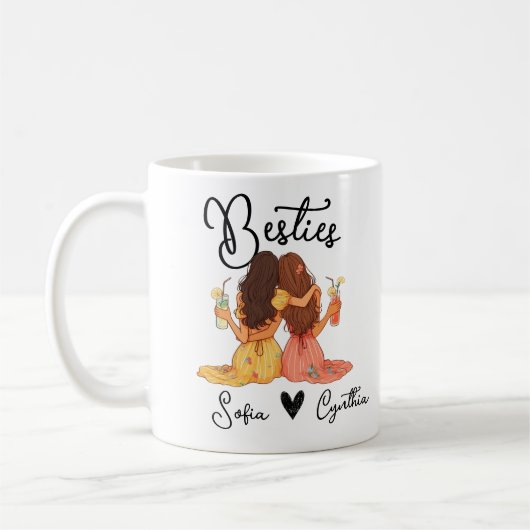 Personalized besties mug koffiemok (Links)