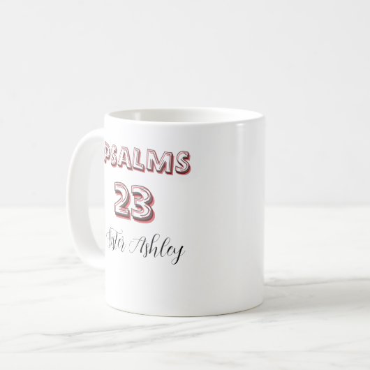 Personalized bible Scripture Psalms 23 Christian  Koffiemok (Voorkant links)