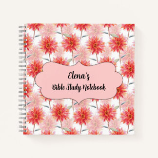 Personalized Bible Study Notebook with Watercolor  Notitieboek