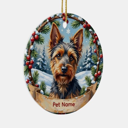 Personalized Biewer Terrier Christmas Keramisch Ornament (Rechts)