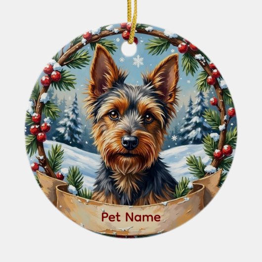 Personalized Biewer Terrier Christmas Keramisch Ornament (Voorkant)