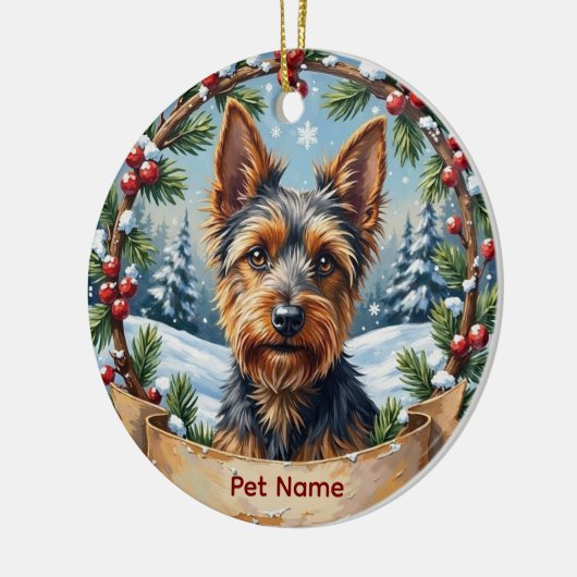 Personalized Biewer Terrier Christmas Keramisch Ornament (Links)