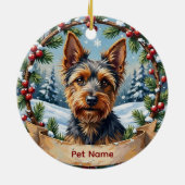 Personalized Biewer Terrier Christmas Keramisch Ornament (Achterkant)