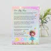 Personalized Big Sister Fairy Letter – New Baby Kaart (Staand voorkant)