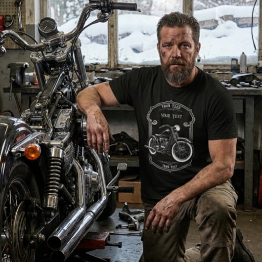 Personalized Biker Dad Christmas Gift Tee T-shirt