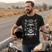 Personalized Biker Skull Motorcycle 2-Sided Tee T-shirt