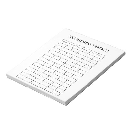 Personalized Bill Payment Tracker Notepad Notitieblok (Linkerzijde)