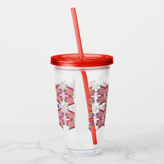 Personalized Bingo Tumbler Acryl Drinkbeker (Links)