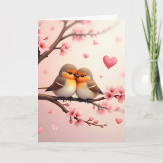 Personalized Bird Couple Valentine Feestdagen Kaart