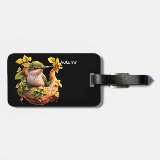 Personalized Bird Silhouette Luggage Tag Bagagelabel (Achterkant horizontaal)