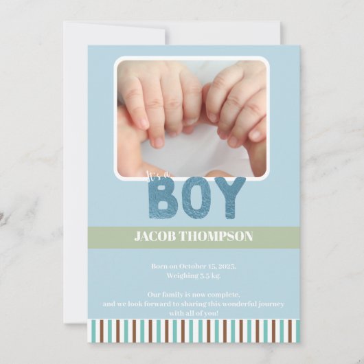 Personalized Birth Announcement Card Kaart (Voorkant)