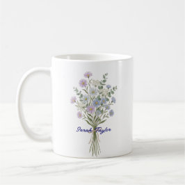 Personalized Birth Flower Aster Custom Koffiemok